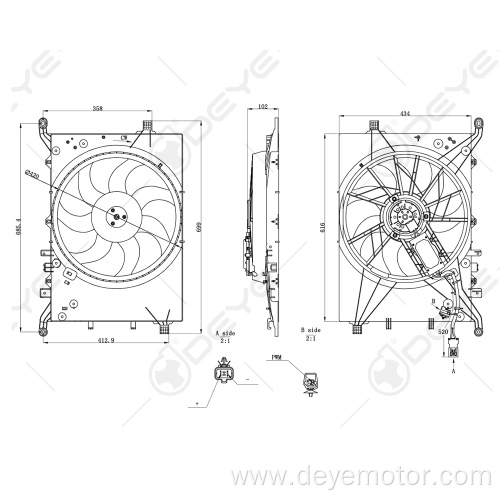 Radiator cooling fan for VOLVO C70 S80 V70